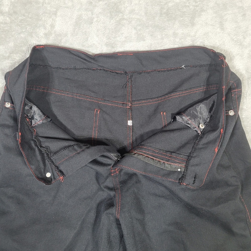 Heaven Can Wait Pants Mens 40 Black Red Embroidered Skeleton Graphic Streetwear - Picture 6 of 12